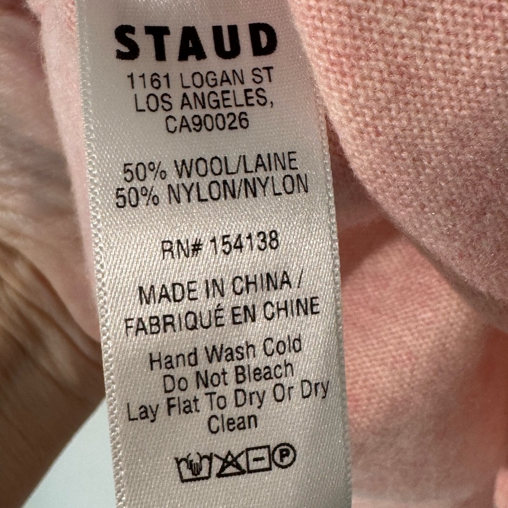 STAUD Ayana Wool Blend Knit Tank Top NWT Pink “Blossom” Size M - Picture 7 of 12